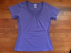 The North Face M Women’s Irving Raglan Knit T Shirt in Purple Striped au3s  - Picture 1 of 5