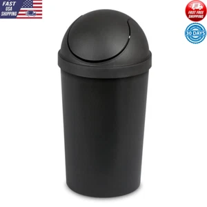 Round Swing Top Trash Can 3 Gal Wastebasket Bathroom Kitchen Textured Surface US - Picture 1 of 10