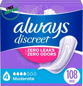 Almohadillas para incontinencia para adultos Always Discreet para mujer, 108 CT - Imagen 1 de 10
