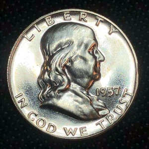 1957 PROOF FRANKLIN HALF #75w - Picture 1 of 11
