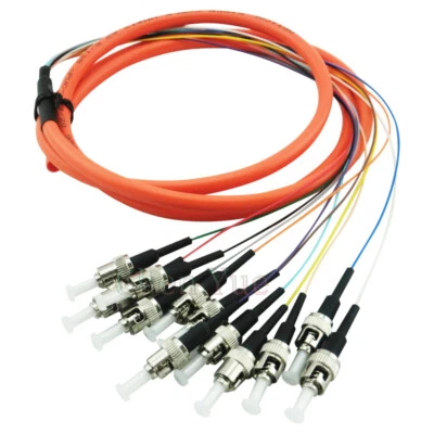 12 Fibers 1.5 Meter ST UPC OM1 62.5/125 Multi Mode Bundles Optical Fiber Pigtail - Image 1 of 4
