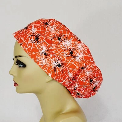 HalloweenSpiders Women Scrub Hat Surgical Cap,  Scrub Cap  Nurses Gift  Medical - Image 1 of 4