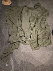 US ARMY/USMC ORIGINAL OD Military Shelter Half Pup Tent, 12 Stakes, 3 Poles USGI - Picture 1 of 8