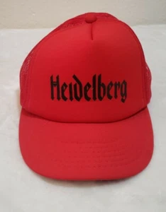 NEW Heidelberg Beer Trucker Hat Cap Red With Mesh Back Snapback Vintage Taiwan - Picture 1 of 6