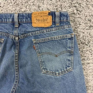 Vintage Levis 505 Jeans Mens 34x27 Blue Denim Orange Tab Faded 90s Made in USA - Picture 1 of 17