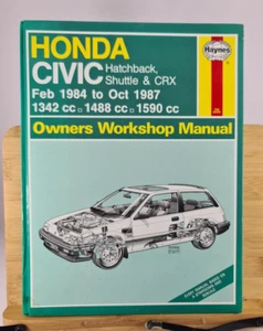 Haynes Honda Civic Workshop Manual - Feb 84 - Oct 87 - Hatchback, Shuttle & CRX - Picture 1 of 19
