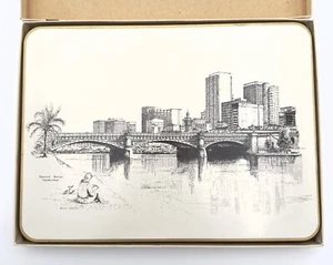 Vtg JASON Placemats/Made In New Zealand Set of 6 Cork Backed Melbourne Australia - Picture 1 of 18