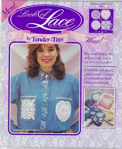 Tender Tees~Look of Lace~Battenburg Doilies White L-24 Iron On Transfer - Picture 1 of 2