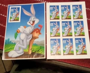 Vtg Bugs Bunny issue 1997 Stamps Never Used - Picture 1 of 6