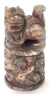 Vintage Jade Foo Dog Carved Seal - Image 1 of 4