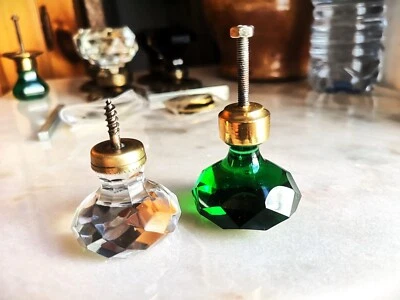 2  POIGNÉES Boutons de TIROIR / Meuble  en VERRE / cristal - 40 mm - Photo 1/4