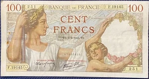 FRANCE TRES BEAU BILLET DE 100 FRANCS SULLY DU 6-2-1941 (BILL 162) - Picture 1 of 6