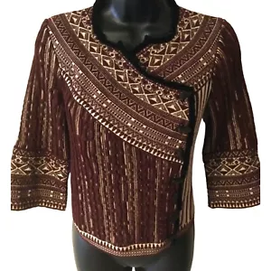 Jean Paul Gaultier Maille Femme Women's Small S Textured Knit Wrap top - Picture 1 of 3