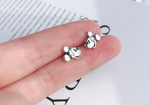 Tiny Silver Disney Mickey Mouse Stud Earrings