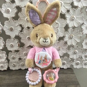 PETER RABBIT KIDS PREFERRED FLOPSY PINK 14”PLUSH ACTIVITY TOY RATTLE TEETHER NWT - Picture 1 of 14