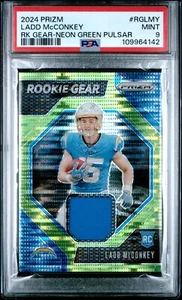 Parche de equipo de novato Prizm LADD McCONKEY 2024 verde neón PSA 9 como nuevo 🔥 Low Pop - Imagen 1 de 2