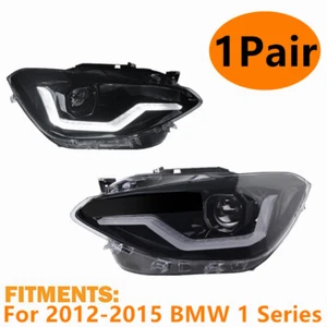 ✅Pair For 2012-2015 BMW 1 Series LED Headlight Assembly Set DRL Turn Signal Lamp - Picture 1 of 6