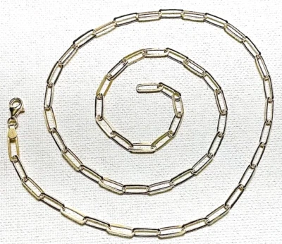 Collar con clip de plata de ley Vermeil (chapado en oro) 3,5 mm 22" Foto 1 de 4