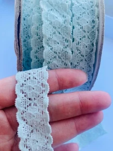 5 M Elastic Blue Lace Ribbon Headbands Crafts Sew Dress Trimming - Picture 1 of 2