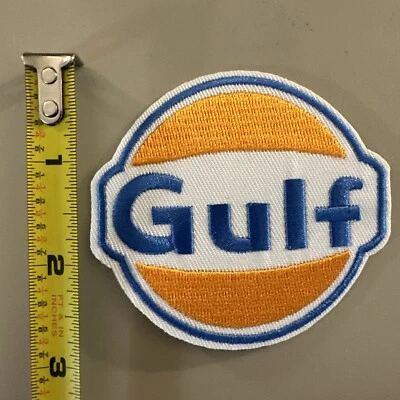 Gulf (Embroidered Iron on patch) NASCAR / Oil / Gas / Drifting/ Car / Truck - Image 1 of 3