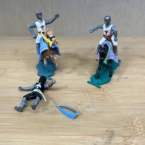 Transogram Swoppets Plastic Playset Teutonic Mounted Knight Timpo Marx Lot 3 - Picture 1 of 9