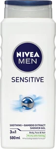MEN Sensitive Shower Gel and Body Wash 500Ml | with Bamboo Extract | 3 in 1: for - Picture 1 of 12