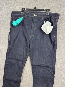 Levi's 522 Jeans Men's 40 x 34 (FITS 40 x 31) Blue Dark Was Commuter Zip Pocket - Picture 1 of 16