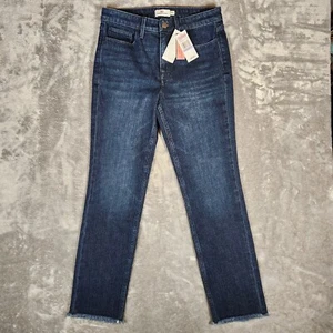 Jeans Vineyard Vines donna 26 29X27 blu vita alta gamba dritta orlo sfilacciato - Foto 1 di 17