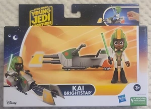 DISNEY STAR WARS Young Jedi Adventures Kai Brightstar Figure & Speeder Bike NIB - Picture 1 of 4