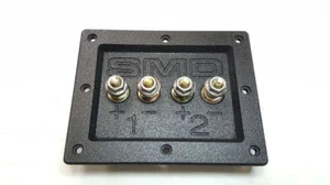 SMD Two Channel Square Speaker Terminal w/ Stainless Terminals 3/4" PVC (Black) - Picture 1 of 4