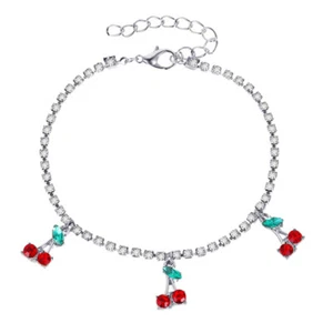 1PZ Bracciale Cavigliera Multistrato Ciliegia Cavigliera Catena Ornamento Charming Fashion Acce - Foto 1 di 12