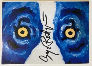 SIGNED George Rodrigue Art Print Blue Dog Eyes Rare Studio Moving Card - Picture 1 of 3