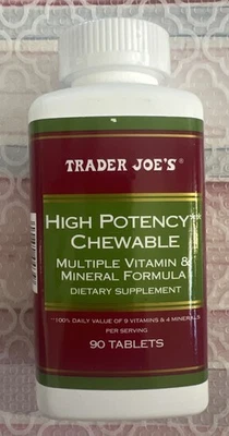 Trader Joe's High Potency Chewable 90 Tablets Vitamin Mineral Formula Exp 01/26 - Image 1 of 4