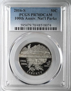 2016-S 50C 100TH ANN NATIONAL PARK SERVICE HALF DOLLAR  PCGS PR70 DCAM #48518074 - Picture 1 of 4