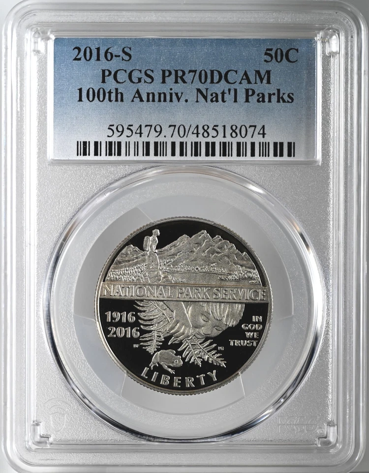 2016-S 50C 100TH ANN NATIONAL PARK SERVICE HALF DOLLAR  PCGS PR70 DCAM #48518074 - Image 1 of 4