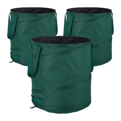 Laubsack selbstaufstellend 3er Set 60 L Pop Up Gartensack mit 3 Griffen UV-be... - Bild 1 von 4
