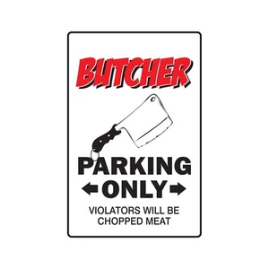I'M THE BUTCHER Warnschild oder Aufkleber Mutter Fleisch Laden Schneider Lebensmittelgeschäft - Bild 1 von 9