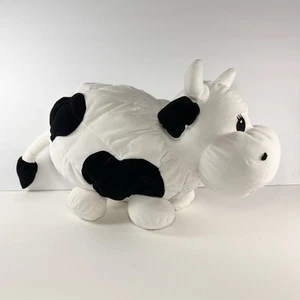 "Almohada/felpa de vaca acolchada hinchada vintage de la Commonwealth 16"" blanco y negro" - Imagen 1 de 9