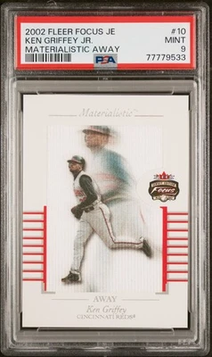 2002 Fleer Focus JE Materialistic Away #10 Ken Griffey Jr. PSA 9 - Image 1 of 2