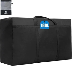 KXF 180L Extra Large Storage Bag Waterproof Heavy Duty Moving L, Black - Picture 1 of 8
