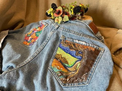 Urban Outfitters Women’s 27” OTGW – Painted Pockets – One‑of‑kind - Image 1 of 3