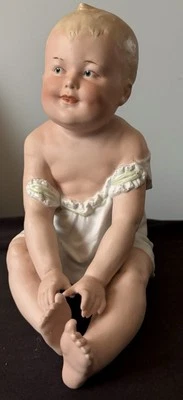 German Heubach German Bisque Piano Baby 7 3/4 in - Image 1 of 4