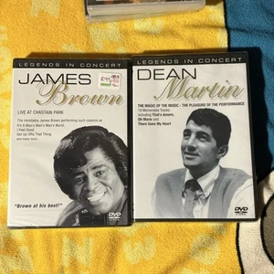 2 X Legends In Concert Music Dvd Set James Brown & Dean Martin New - Picture 1 of 2