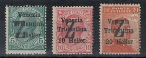 TRENTINO (BZ3) 1918-19 Venezia Tridentina (soprast. Z) 3v MH* © - Bild 1 von 2