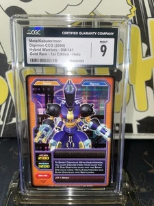 2004 Digimon CCG Hybrid Warriors MetalKabuterimon 1st Edition Gold R - CGC 9 - Picture 1 of 4
