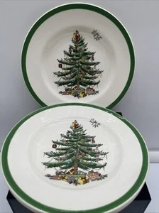 Set 4 Spode England Christmas Tree Bread or Dessert Plates 6 1/2” S3324 - Picture 1 of 7