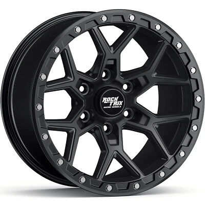 20" inch RockTrix RT107 20x9 -12 Black Wheel 6x135 Rim 87.1mm Bore for 04+ F150 - Image 1 of 4
