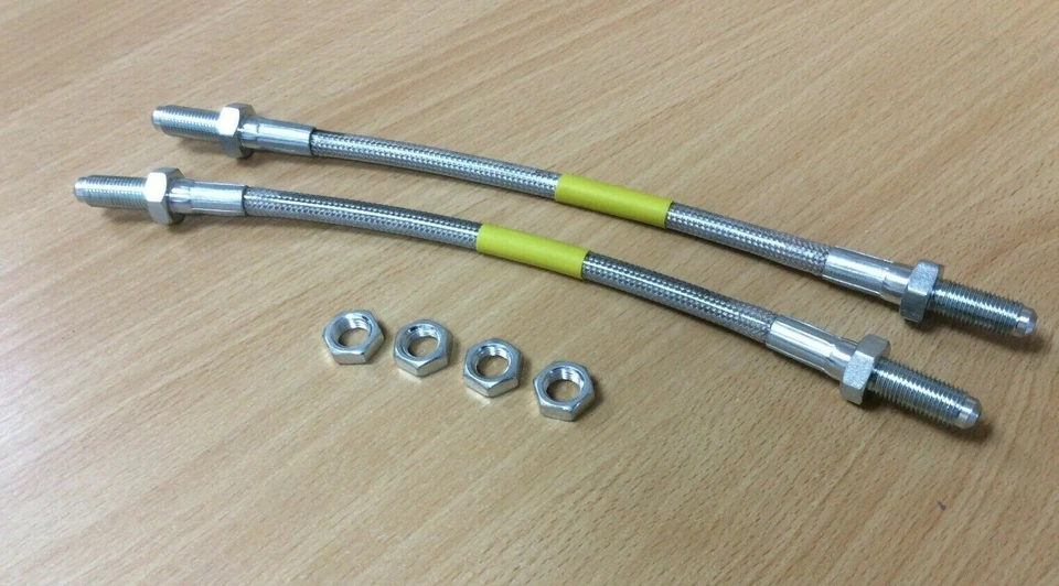 CLÁSICO MINI PAR DE MANGUERA DE FRENO TRASERO TRENZADO ACERO INOXIDABLE GBH250SS x2 AUSTIN 2U5 Foto 1 de 1