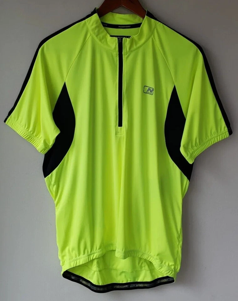 Camisa de ciclismo Nishiki para hombre mediana cuarto cremallera alta visibilidad Foto 1 de 4