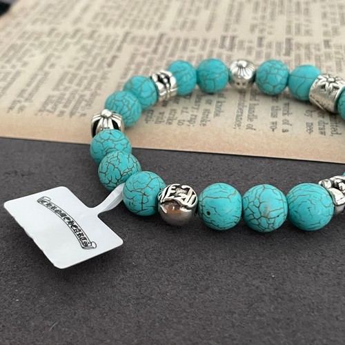 CHROME HEARTS Bracciale con perline cuori cromati